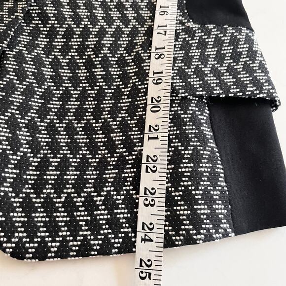 Yoana Baraschi Black White Geometric Pattern One Button Blazer Jacket Size 10 - Picture 7 of 9